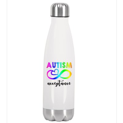 Autism Acceptance Rainbow Stainless Steel Insulated Water Bottle