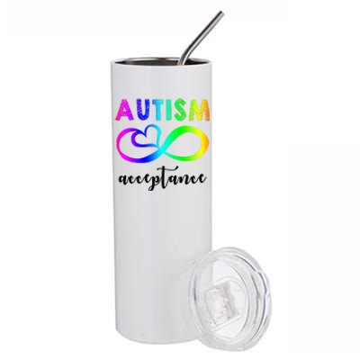 Autism Acceptance Rainbow Stainless Steel Tumbler