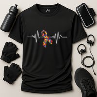 Autism Awareness Ribbon Heartbeat Cooling Performance Crew T-Shirt