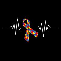 Autism Awareness Ribbon Heartbeat Impact Tech Backpack