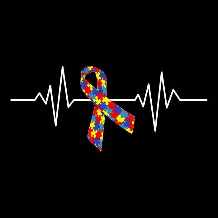 Autism Awareness Ribbon Heartbeat Impact Tech Backpack