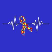Autism Awareness Ribbon Heartbeat Tall T-Shirt
