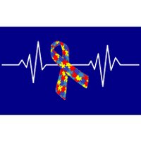 Autism Awareness Ribbon Heartbeat Bumper Sticker