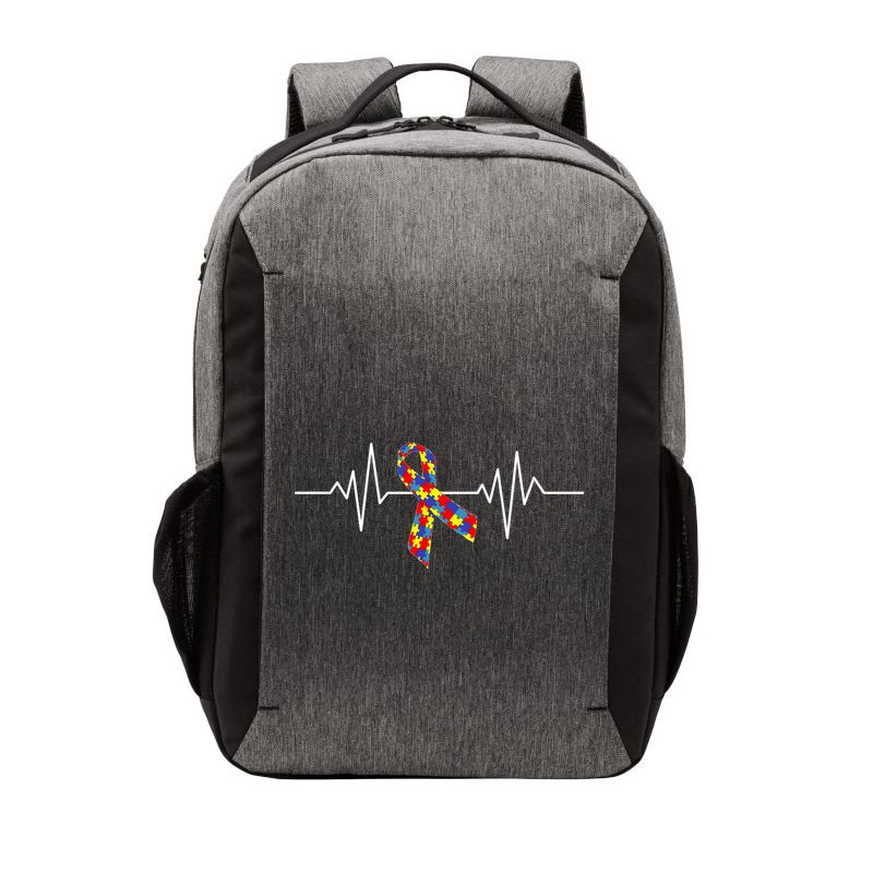 Autism Awareness Ribbon Heartbeat Vector Backpack