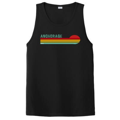 Anchorage Alaska Retro Sunset PosiCharge Competitor Tank