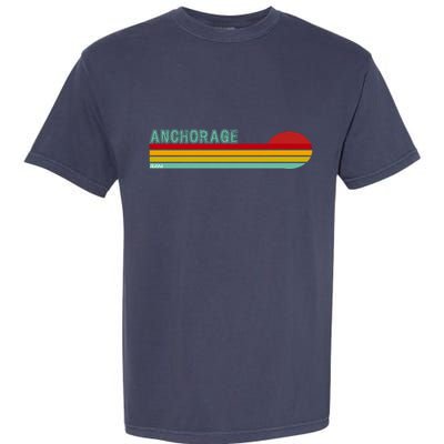 Anchorage Alaska Retro Sunset Garment-Dyed Heavyweight T-Shirt