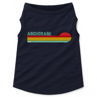 Anchorage Alaska Retro Sunset Doggie Tank