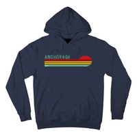 Anchorage Alaska Retro Sunset Hoodie