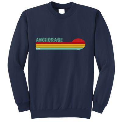 Anchorage Alaska Retro Sunset Sweatshirt