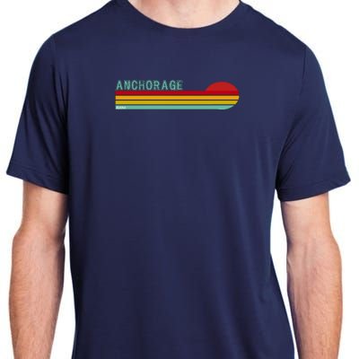 Anchorage Alaska Retro Sunset Adult ChromaSoft Performance T-Shirt