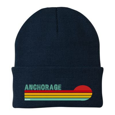 Anchorage Alaska Retro Sunset Beanie