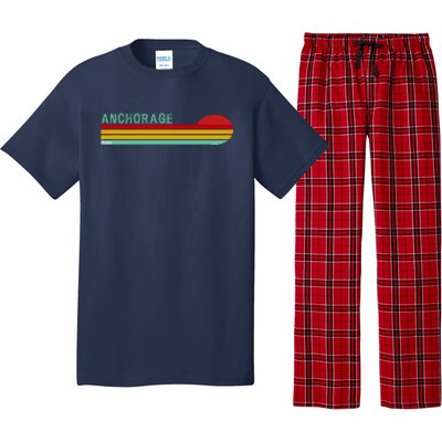 Anchorage Alaska Retro Sunset Pajama Set