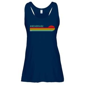 Anchorage Alaska Retro Sunset Ladies Essential Flowy Tank