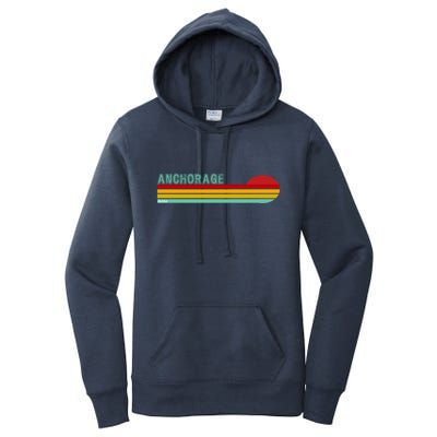 Anchorage Alaska Retro Sunset Women's Pullover Hoodie