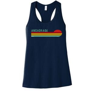 Anchorage Alaska Retro Sunset Women's Racerback Tank