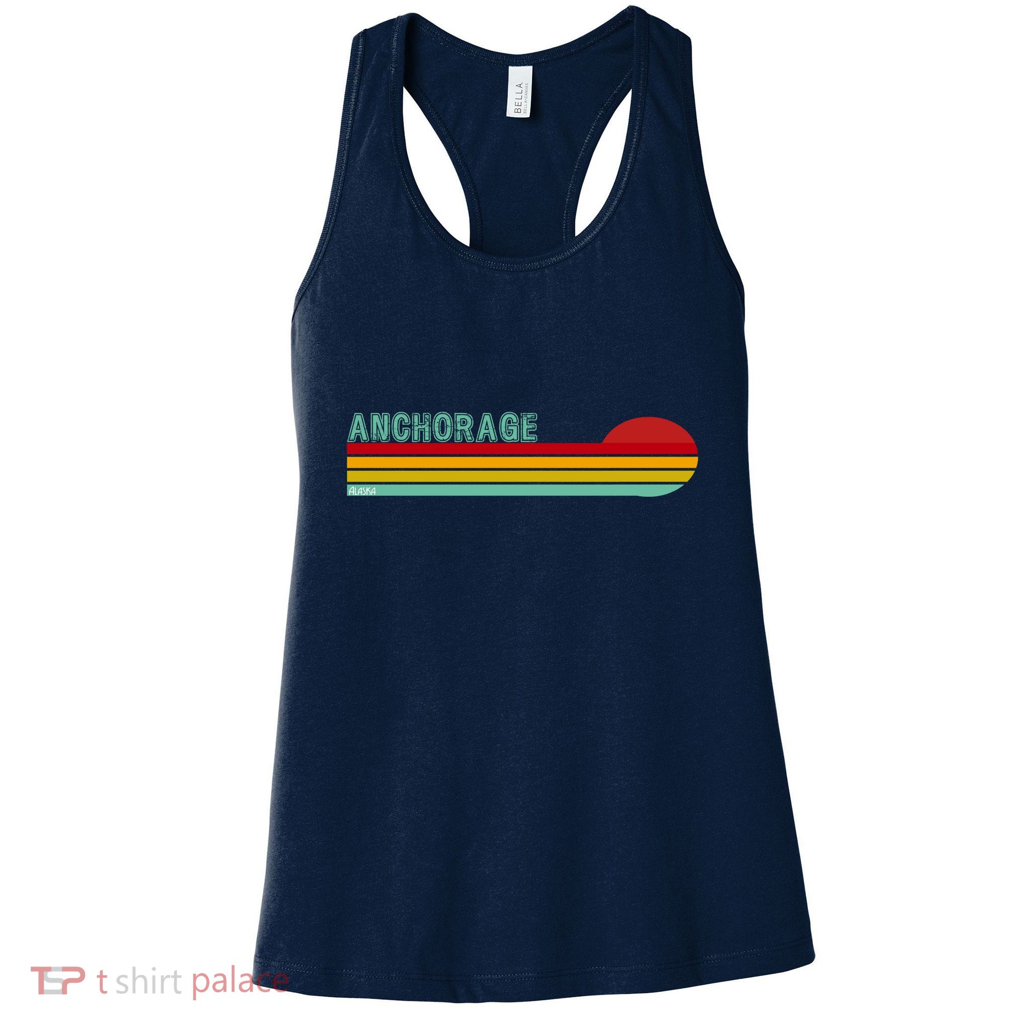 Anchorage Alaska Retro Sunset Womens Tank Top