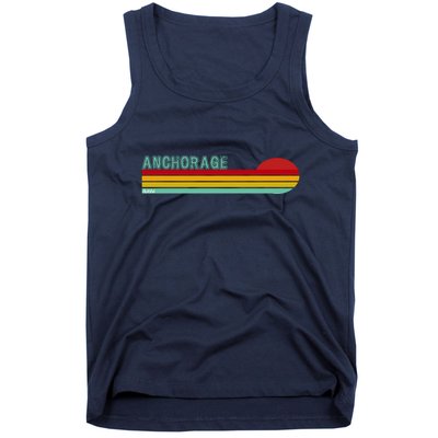 Anchorage Alaska Retro Sunset Tank Top