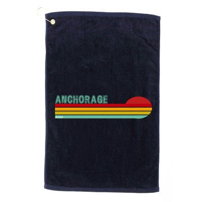 Anchorage Alaska Retro Sunset Golf Towel