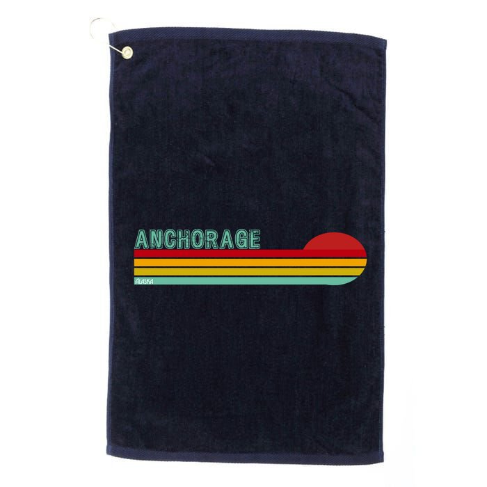 Anchorage Alaska Retro Sunset Golf Towel