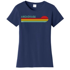 Anchorage Alaska Retro Sunset Women's T-Shirt