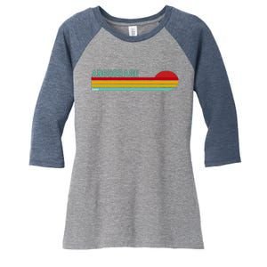 Anchorage Alaska Retro Sunset Women's Tri-Blend 3/4-Sleeve Raglan Shirt