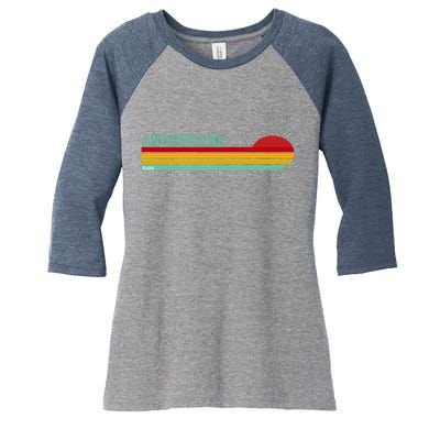 Anchorage Alaska Retro Sunset Women's Tri-Blend 3/4-Sleeve Raglan Shirt