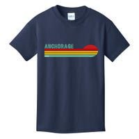 Anchorage Alaska Retro Sunset Kids T-Shirt