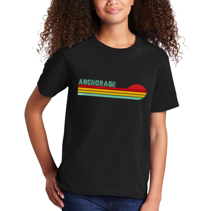 Anchorage Alaska Retro Sunset Kids T-Shirt