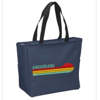 Anchorage Alaska Retro Sunset Zip Tote Bag