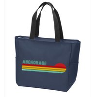 Anchorage Alaska Retro Sunset Zip Tote Bag