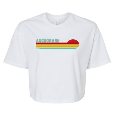 Anchorage Alaska Retro Sunset Bella+Canvas Jersey Crop Tee