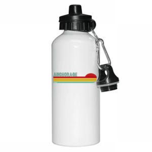 Anchorage Alaska Retro Sunset Aluminum Water Bottle