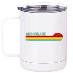 Anchorage Alaska Retro Sunset 12 oz Stainless Steel Tumbler Cup