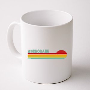 Anchorage Alaska Retro Sunset Coffee Mug