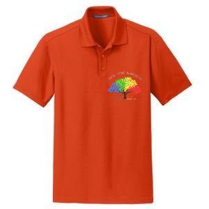 Autism Awareness Rainbow Tree Grow Your Awareness Hand Drawn Meaningful Gift Dry Zone Grid Polo