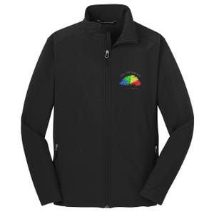 Autism Awareness Rainbow Tree Grow Your Awareness Hand Drawn Meaningful Gift Core Soft Shell Jacket