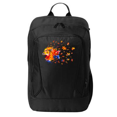 Autism Awareness Roar Cute Lion Puzzle Gift City Backpack