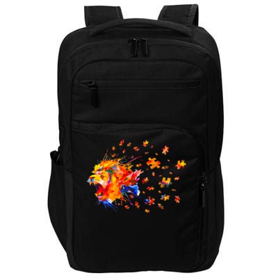 Autism Awareness Roar Cute Lion Puzzle Gift Impact Tech Backpack