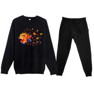 Autism Awareness Roar Cute Lion Puzzle Gift Premium Crewneck Sweatsuit Set