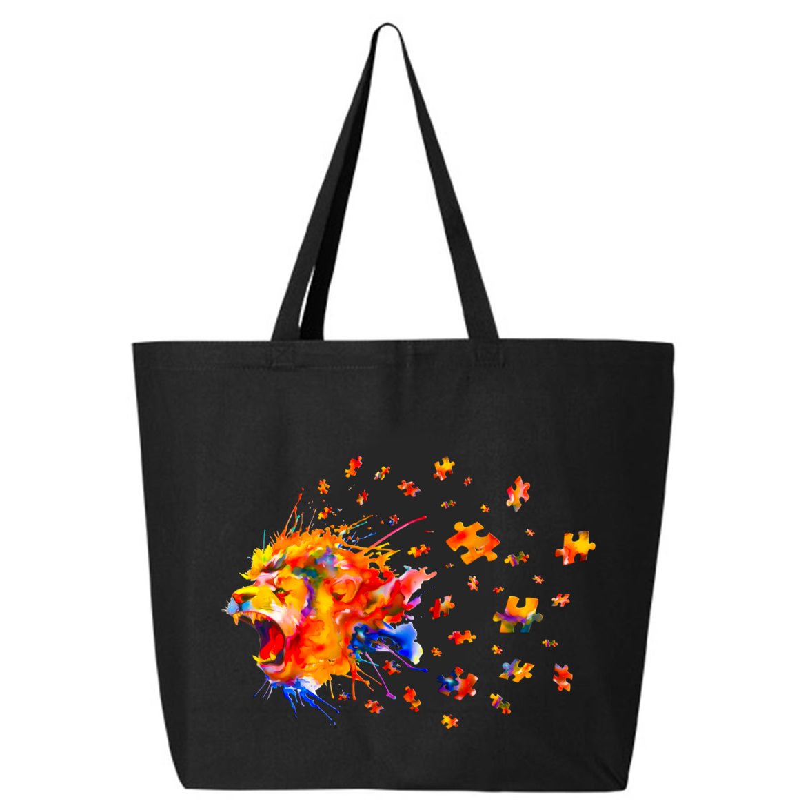 Autism Awareness Roar Cute Lion Puzzle Gift 25L Jumbo Tote