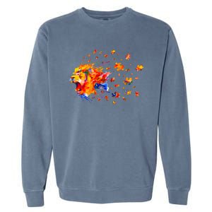 Autism Awareness Roar Cute Lion Puzzle Gift Garment-Dyed Sweatshirt