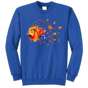 Autism Awareness Roar Cute Lion Puzzle Gift Sweatshirt