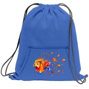 Autism Awareness Roar Cute Lion Puzzle Gift Sweatshirt Cinch Pack Bag