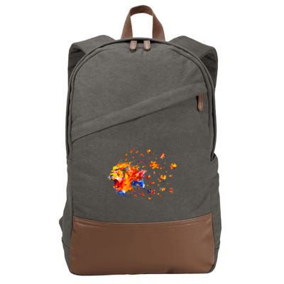 Autism Awareness Roar Cute Lion Puzzle Gift Cotton Canvas Backpack