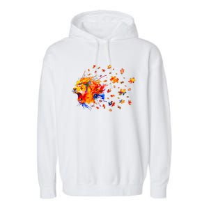 Autism Awareness Roar Cute Lion Puzzle Gift Garment-Dyed Fleece Hoodie