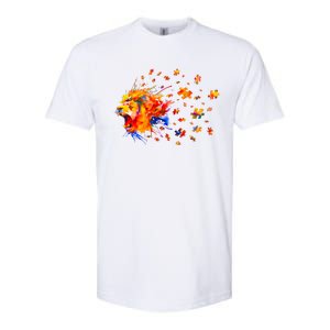 Autism Awareness Roar Cute Lion Puzzle Gift Softstyle CVC T-Shirt