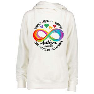 Autism Awareness Respect Equality Support Love Inclusion Great Gift Womens Funnel Neck Pullover Hood