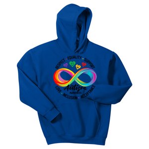 Autism Awareness Respect Equality Support Love Inclusion Great Gift Kids Hoodie