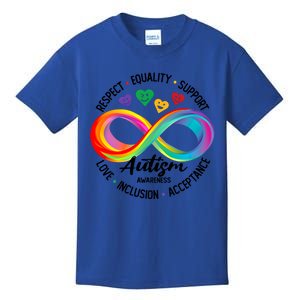 Autism Awareness Respect Equality Support Love Inclusion Great Gift Kids T-Shirt