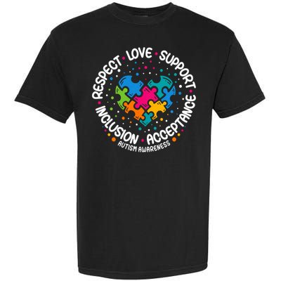 Autism Awareness Respect Love Support Blue Autism Garment-Dyed Heavyweight T-Shirt